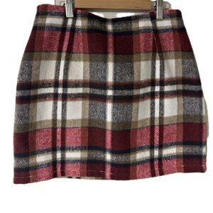 Chic Tartan Mini Skirt - Red, White, Black, Brown